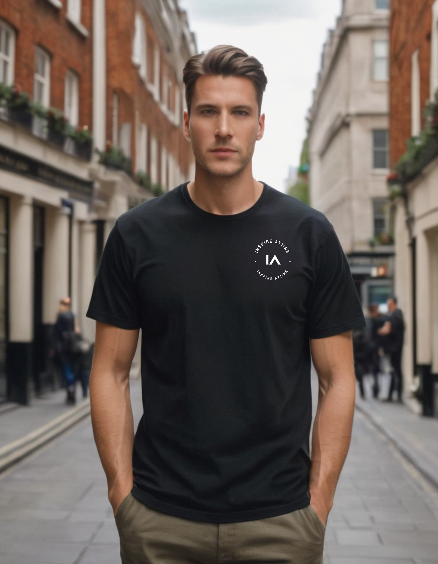 Logo + Text T-shirt Black