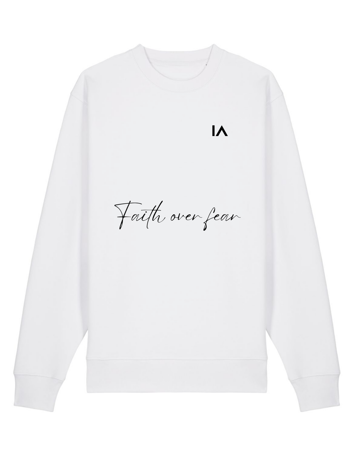Faith Over Fear Sweater White