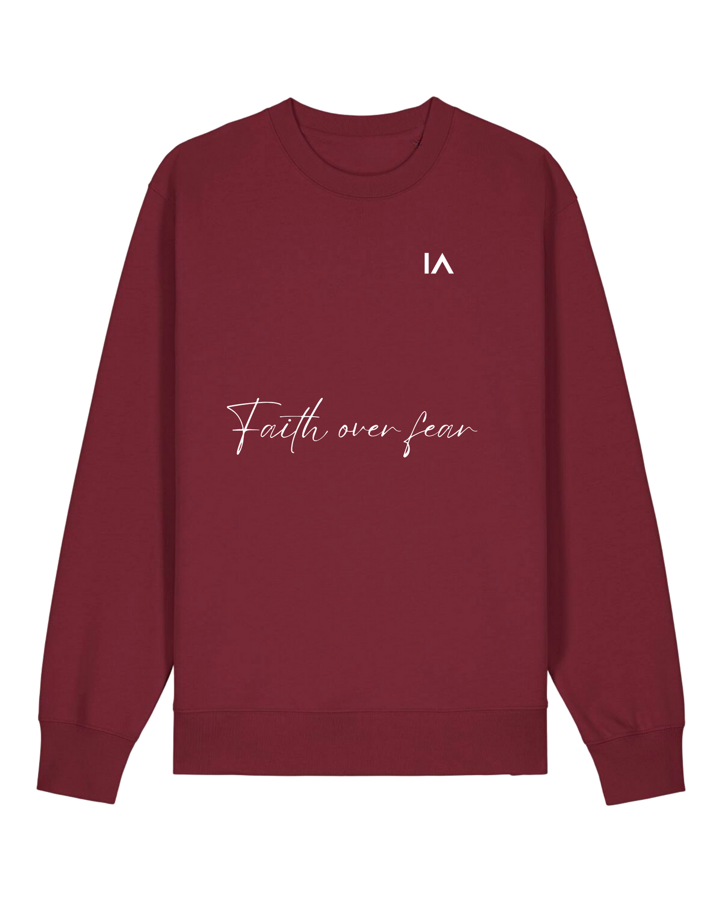 Faith Over Fear Sweater Bordeaux