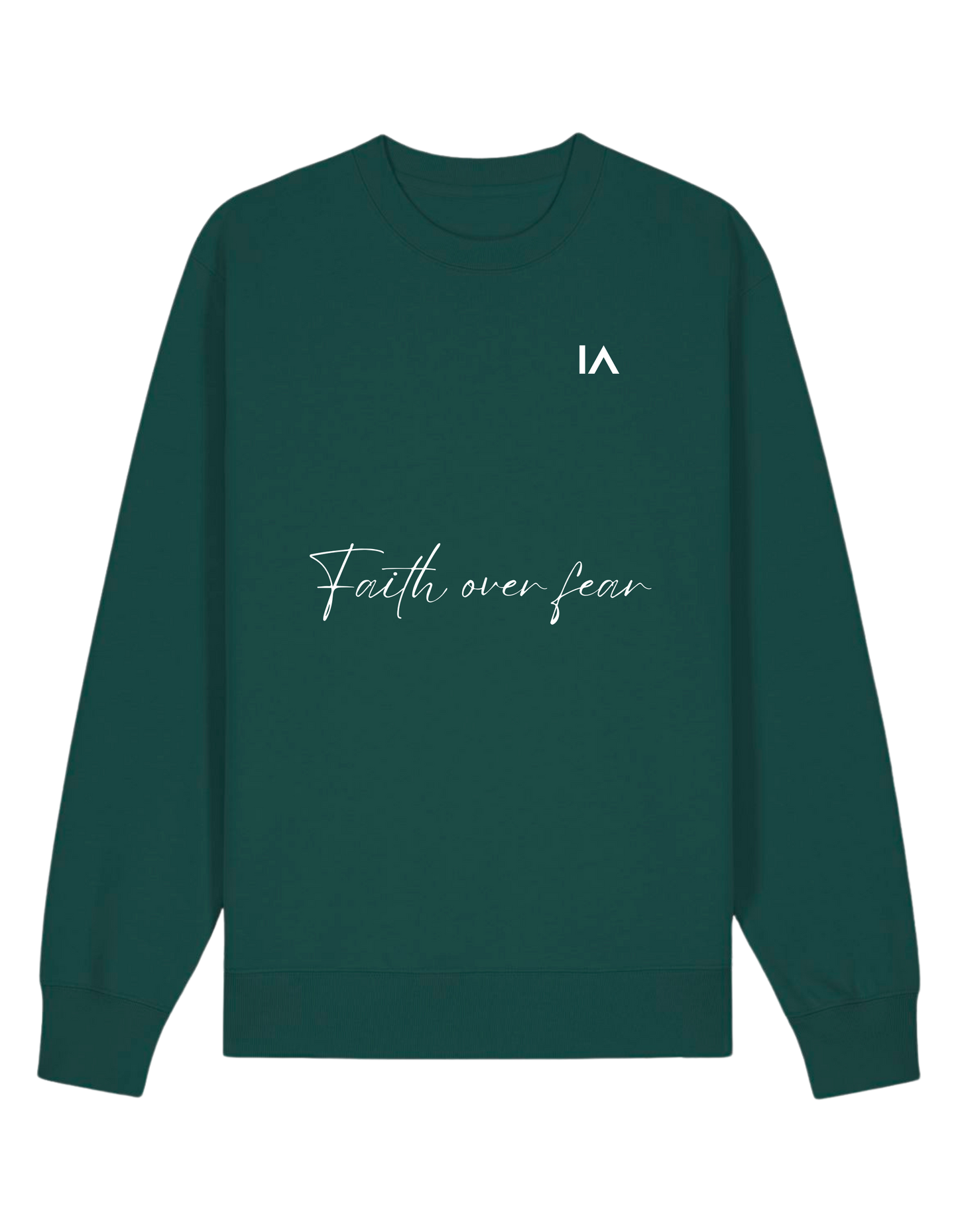 Faith Over Fear Sweater Forest Green