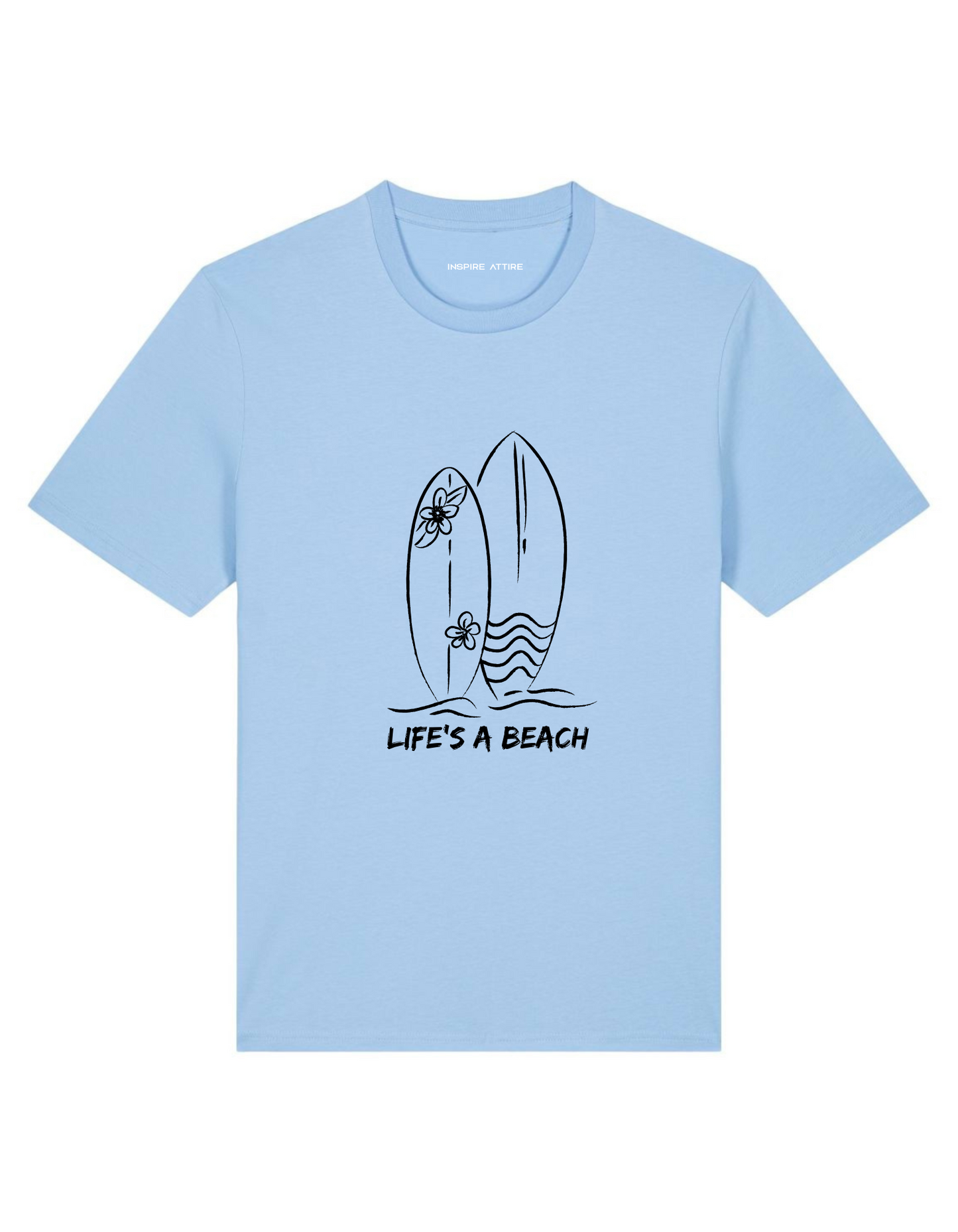 Life's a Beach T-shirt Sky Blue
