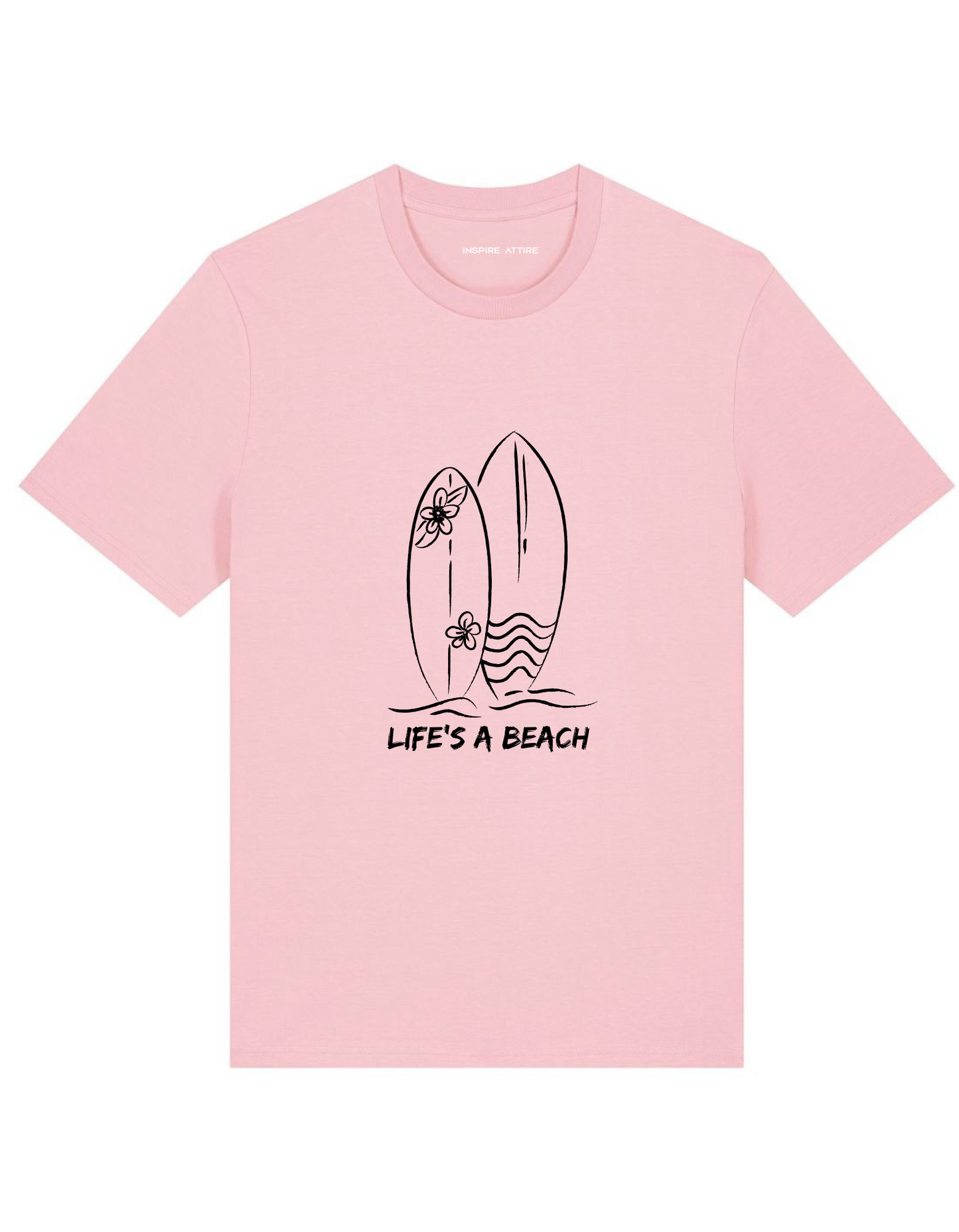 Life's a Beach T-shirt Blush Pink