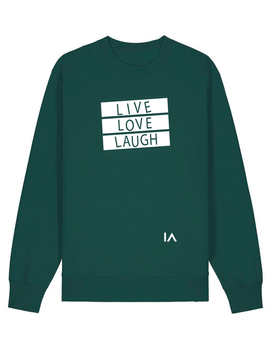 Live Love Laugh Sweater Forest Green