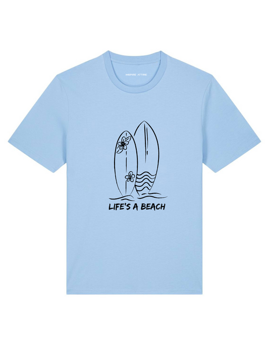 Life's a Beach T-shirt Sky Blue
