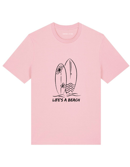 Life's a Beach T-shirt Blush Pink
