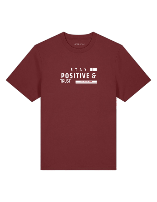 Stay Positive T-shirt Bordeaux