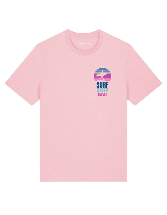 Surf Sleep Repeat T-shirt Blush Pink
