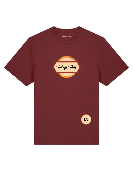 Vintage Vibes T-shirt Bordeaux